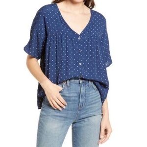 NWOT Madewell Polka Dot Rhyme Top In Drop Dot size M